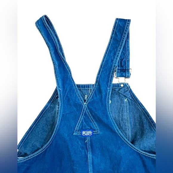 Big Smith Bib Overalls 42 x 34 Dark Washed Blue Denim - Picture 3 of 10